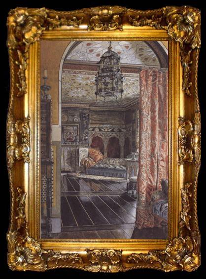 framed  Alma-Tadema, Sir Lawrence Anna Alma-Tadema,The Drauwing Room at Toumshend House (mk23), ta009-2